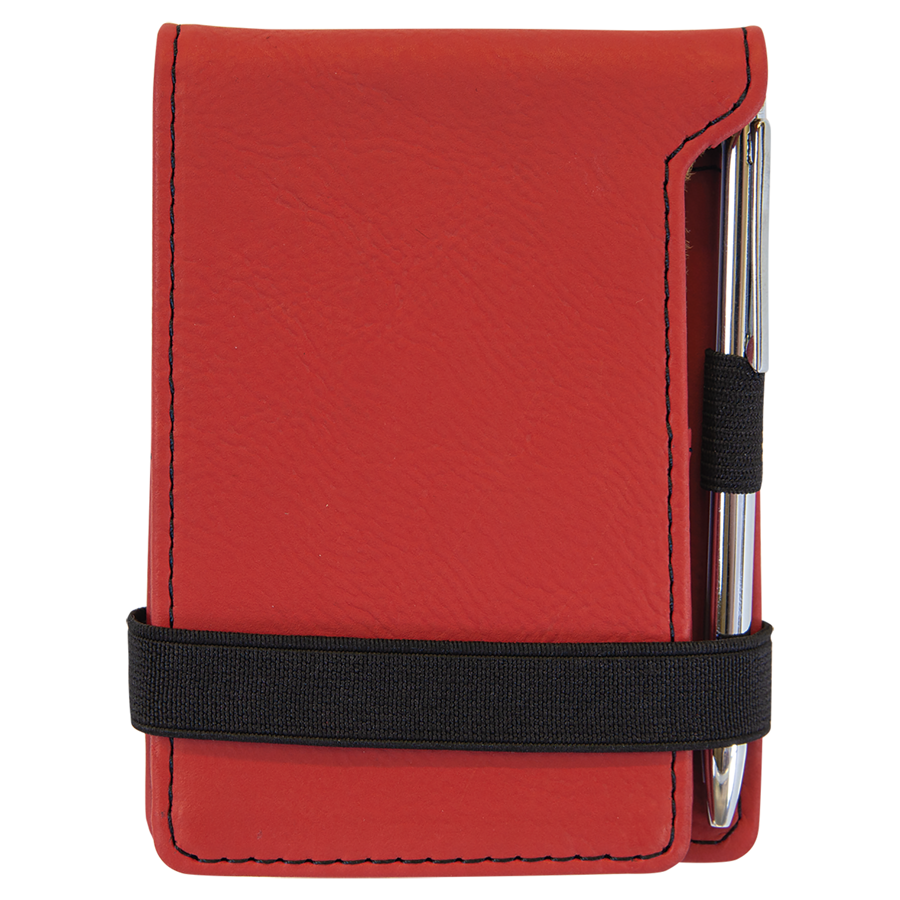 Red Leatherette Mini Notepad with Pen blank-preview