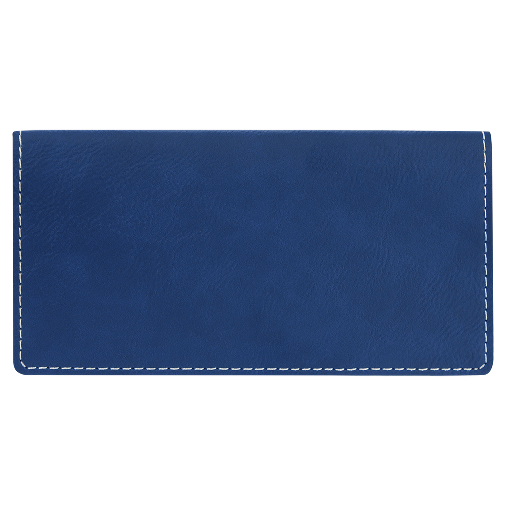 Blue/Silver Leatherette Checkbook Cover blank-preview