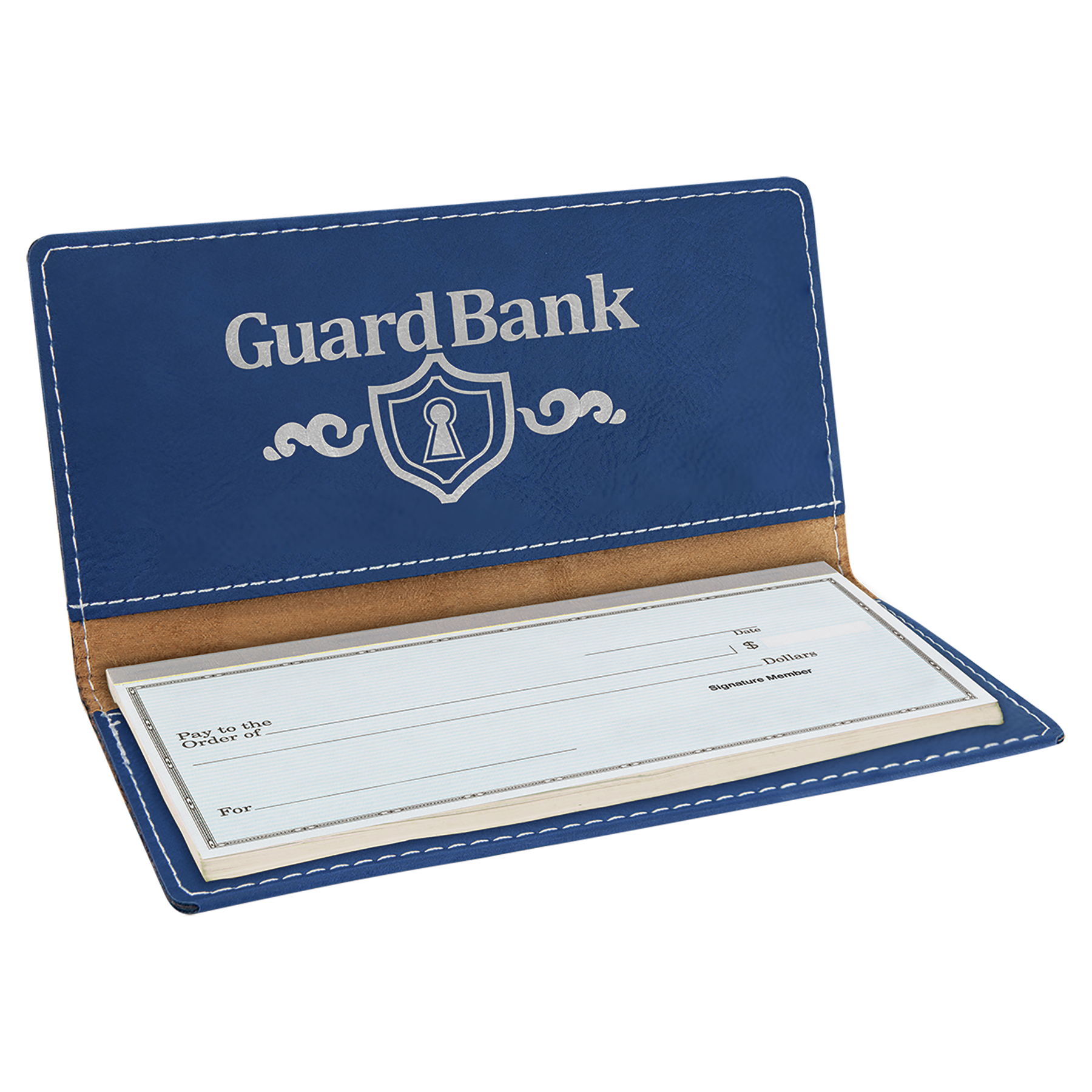 Blue/Silver Leatherette Checkbook Cover