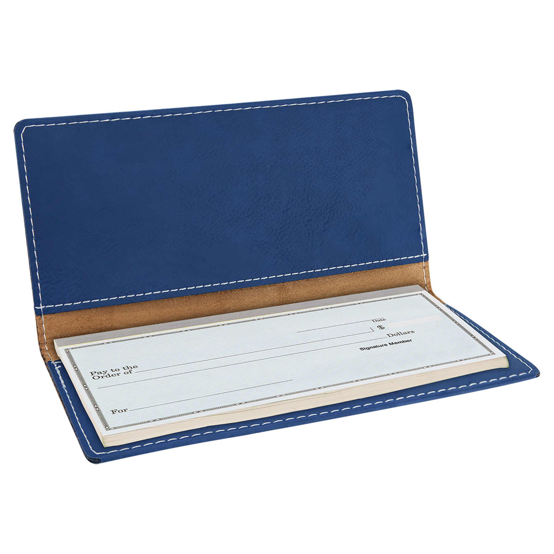 Blue/Silver Leatherette Checkbook Cover