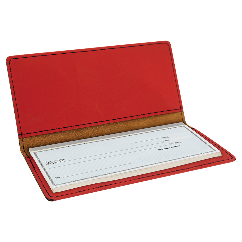 Red Leatherette Checkbook Cover
