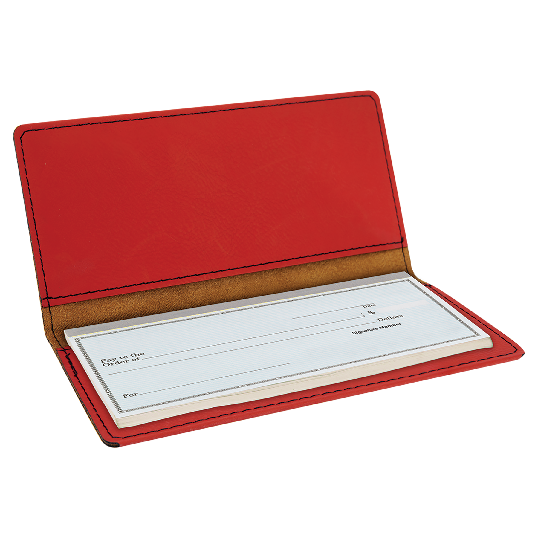 Red Leatherette Checkbook Cover