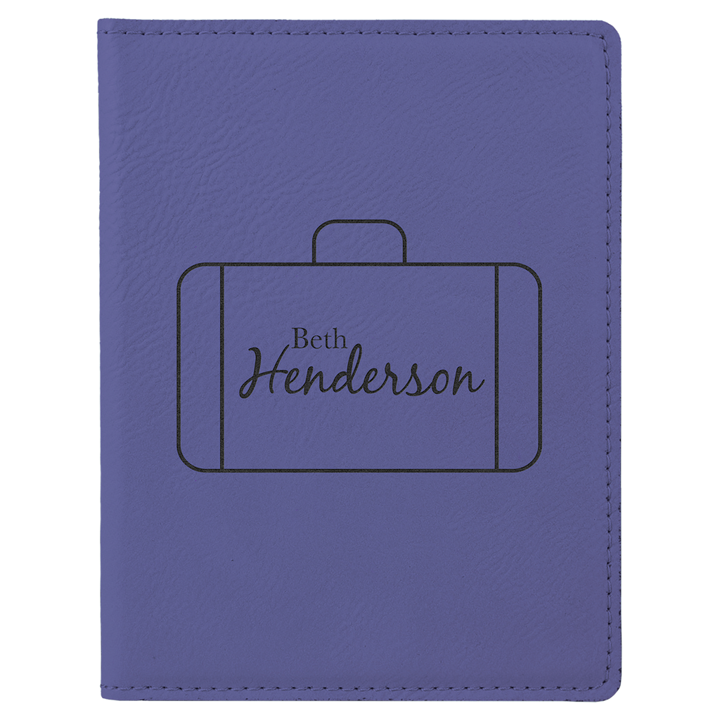 Purple Leatherette Passport Holder