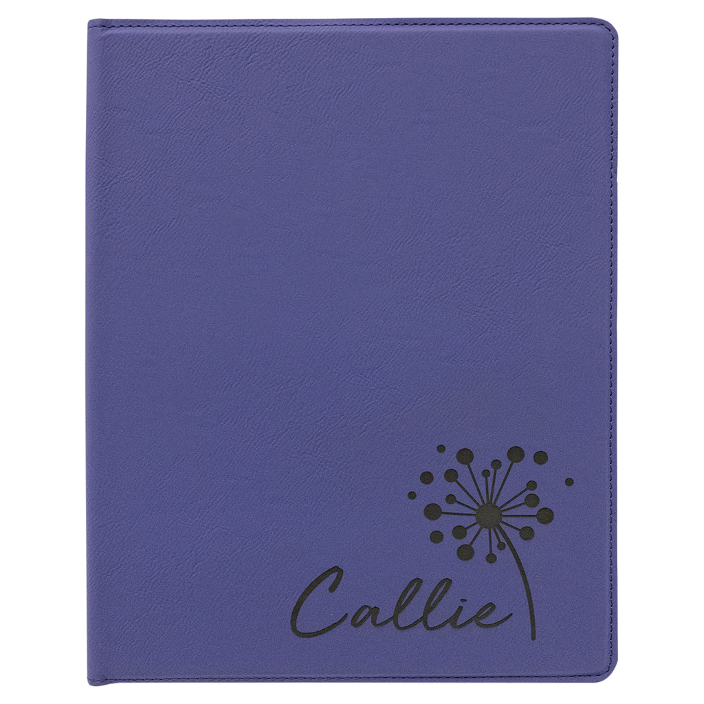 Purple Leatherette Portfolio with Notepad