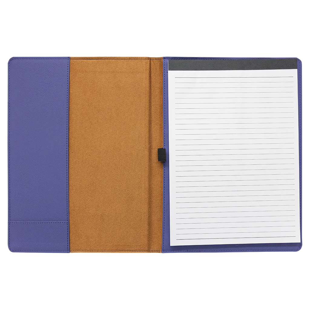 Purple Leatherette Portfolio with Notepad