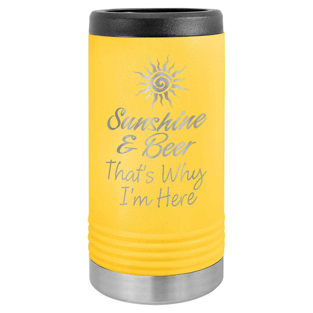 Yellow Insulated Slim Beverage Holder