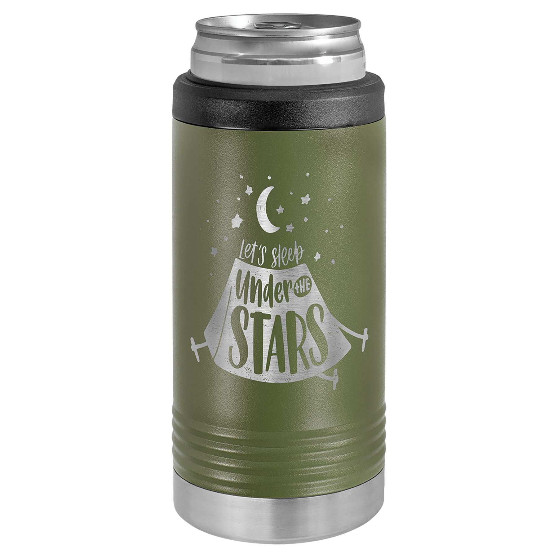 Olive Green Insulated Slim Beverage Holder