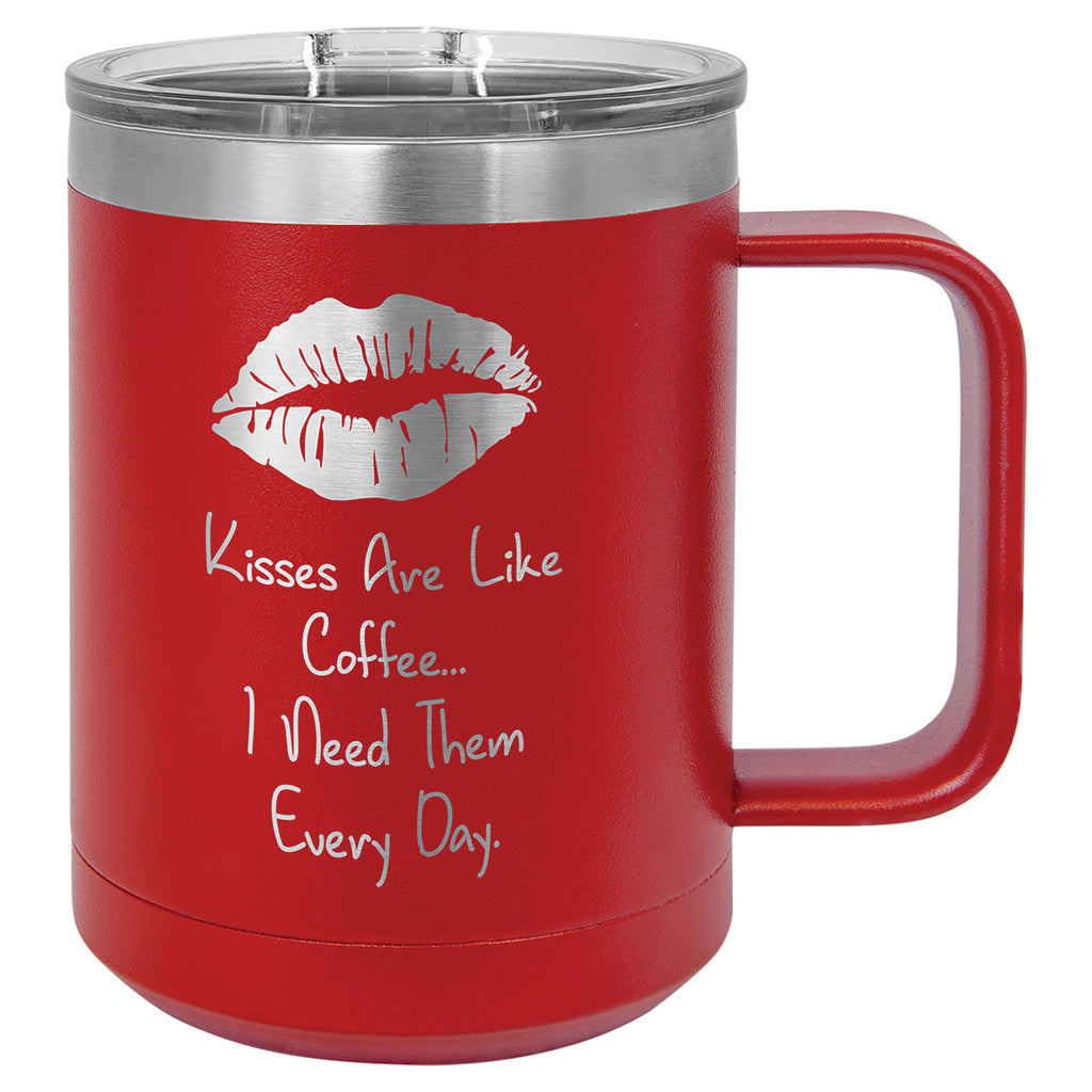 Red 15 oz. Coffee Mug with Clear Slider Lid