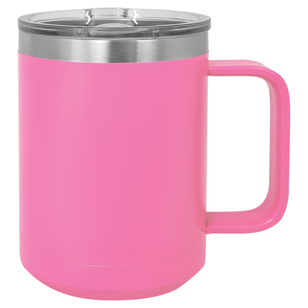 Pink 15 oz. Coffee Mug with Clear Slider Lid blank-preview