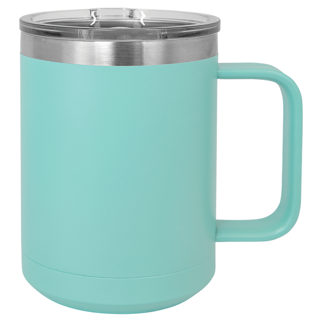 Teal 15 oz. Coffee Mug with Clear Slider Lid blank-preview