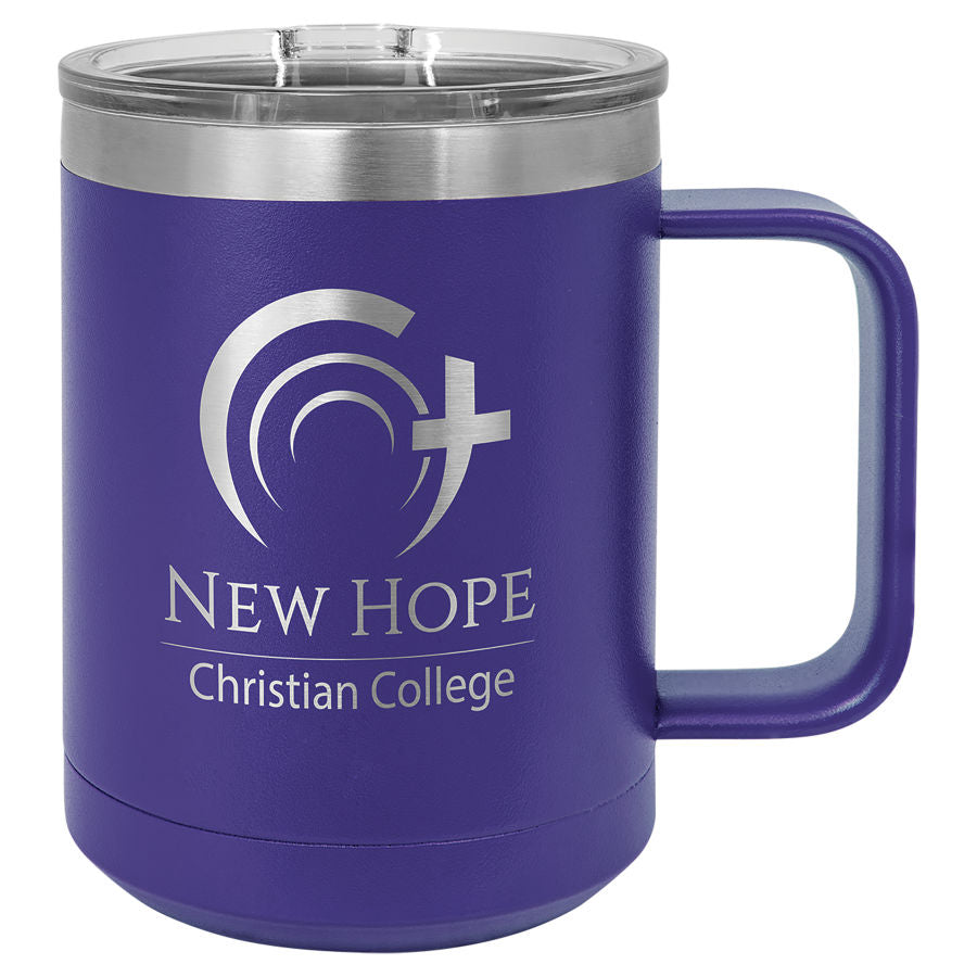Purple 15 oz. Coffee Mug with Clear Slider Lid