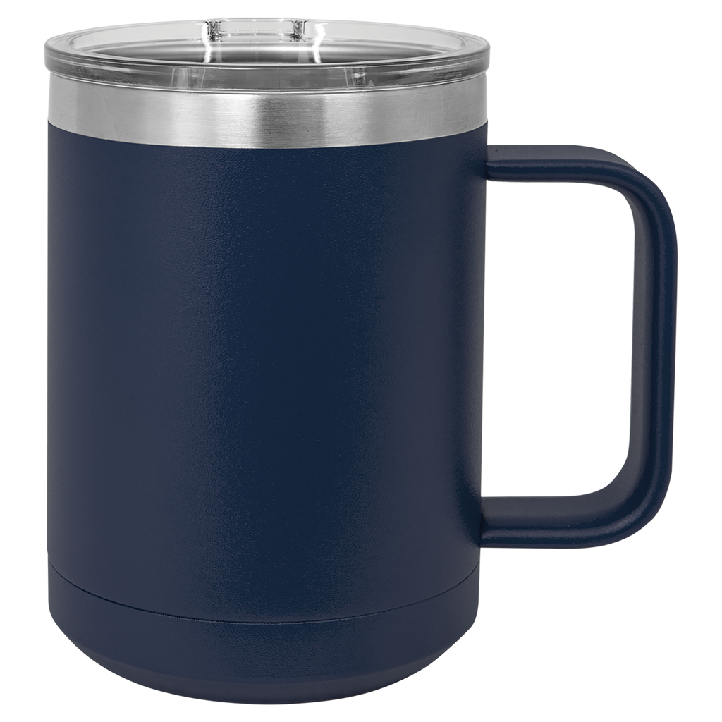 Navy Blue 15 oz. Coffee Mug with Clear Slider Lid blank-preview