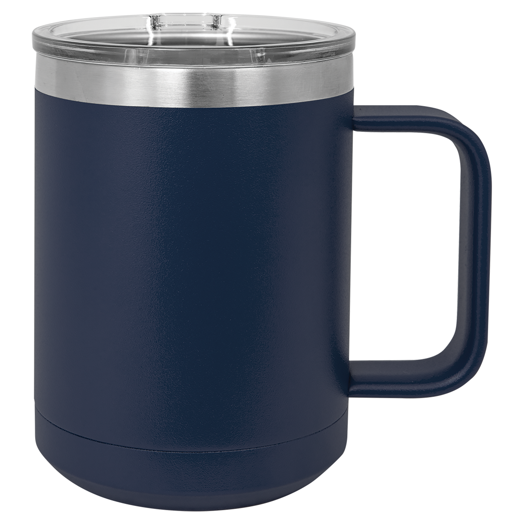 Navy Blue 15 oz. Coffee Mug with Clear Slider Lid blank-preview