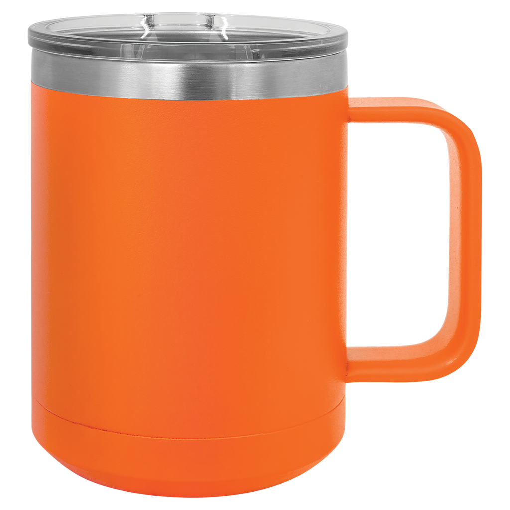 Orange 15 oz. Coffee Mug with Clear Slider Lid blank-preview