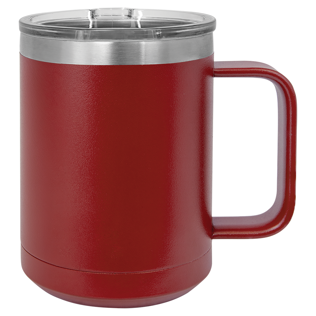 Maroon 15 oz. Coffee Mug with Clear Slider Lid blank-preview