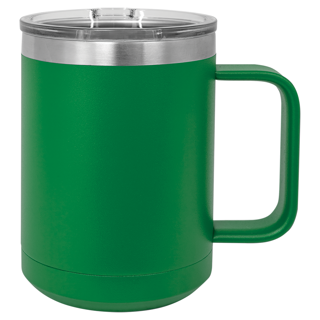 Green 15 oz. Coffee Mug with Clear Slider Lid blank-preview