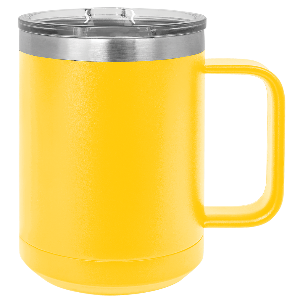Yellow 15 oz. Coffee Mug with Clear Slider Lid blank-preview