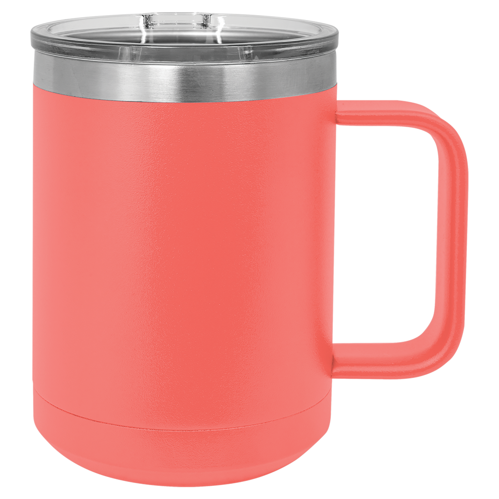 Coral 15 oz. Coffee Mug with Clear Slider Lid blank-preview
