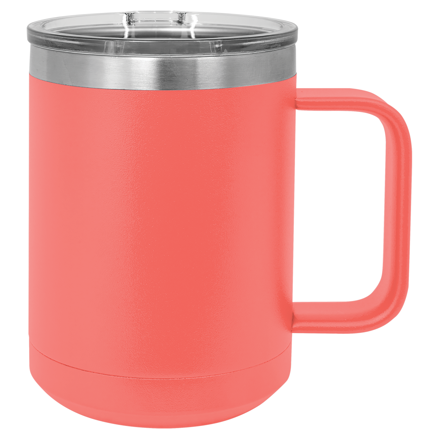 Coral 15 oz. Coffee Mug with Clear Slider Lid blank-preview