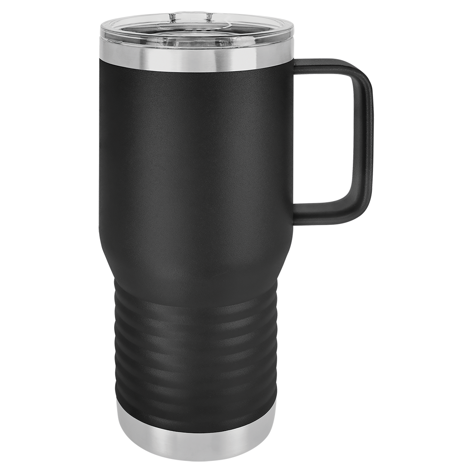 Black 20 oz. Travel Mug with Clear Slider Lid blank-preview