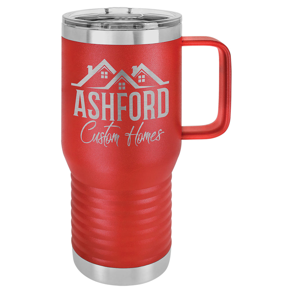Red 20 oz. Travel Mug with Clear Slider Lid