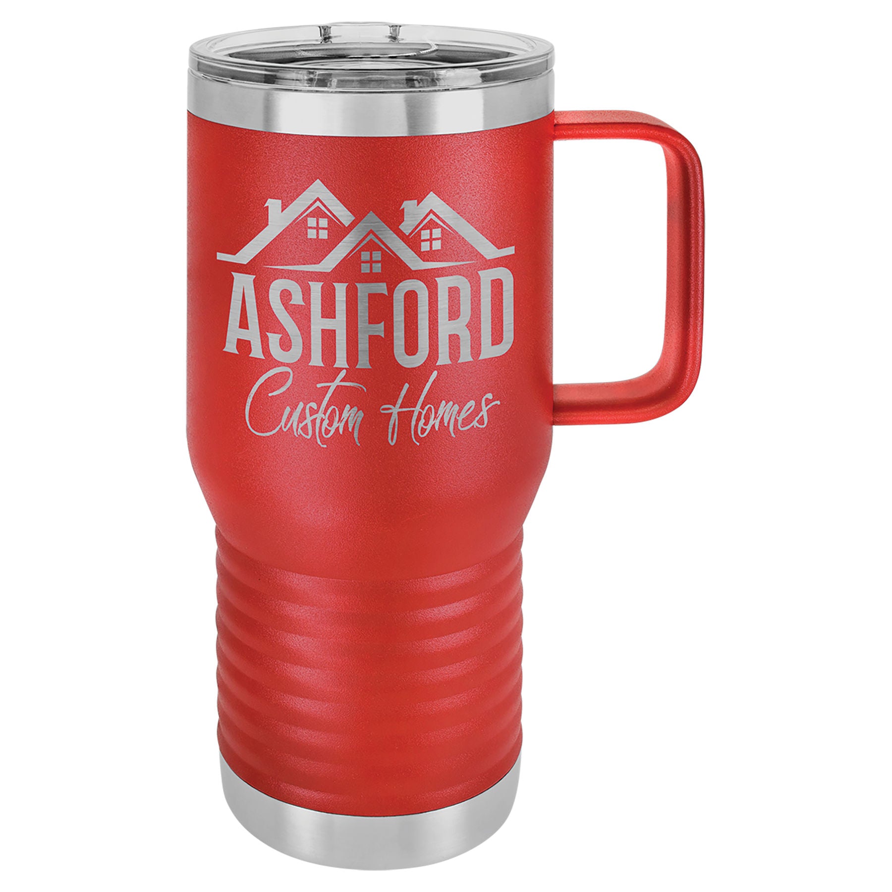 Red 20 oz. Travel Mug with Clear Slider Lid