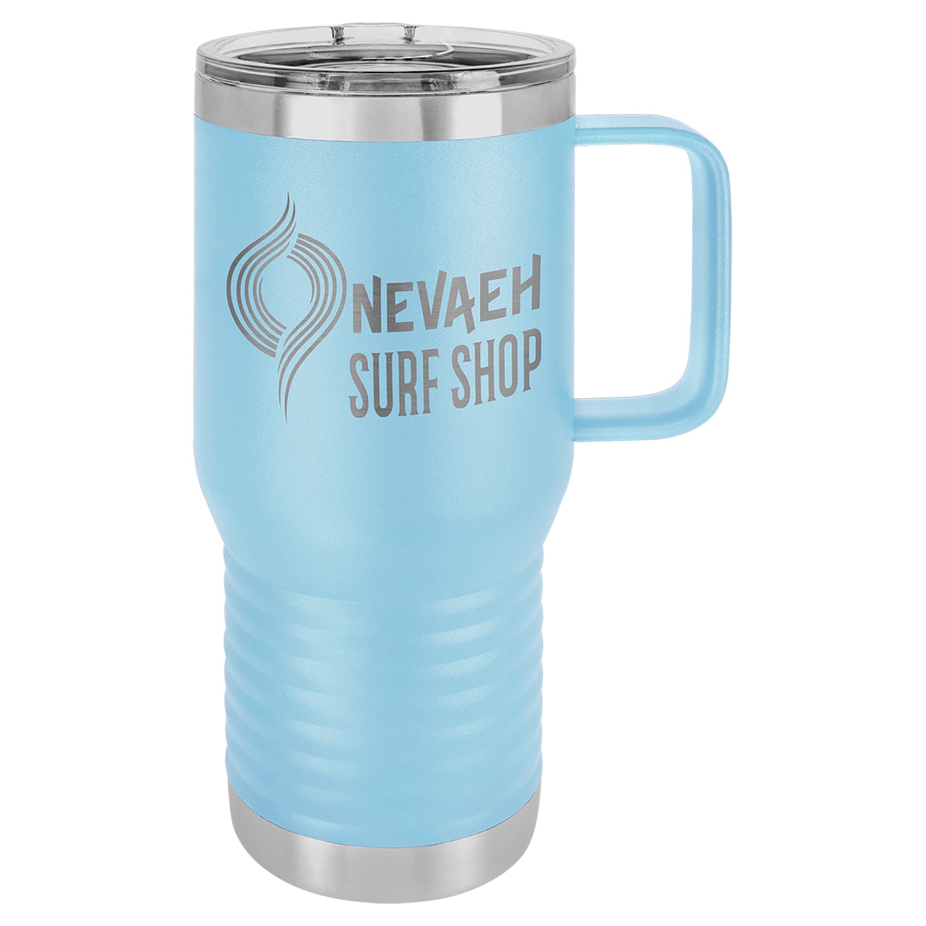Light Blue 20 oz. Travel Mug with Clear Slider Lid