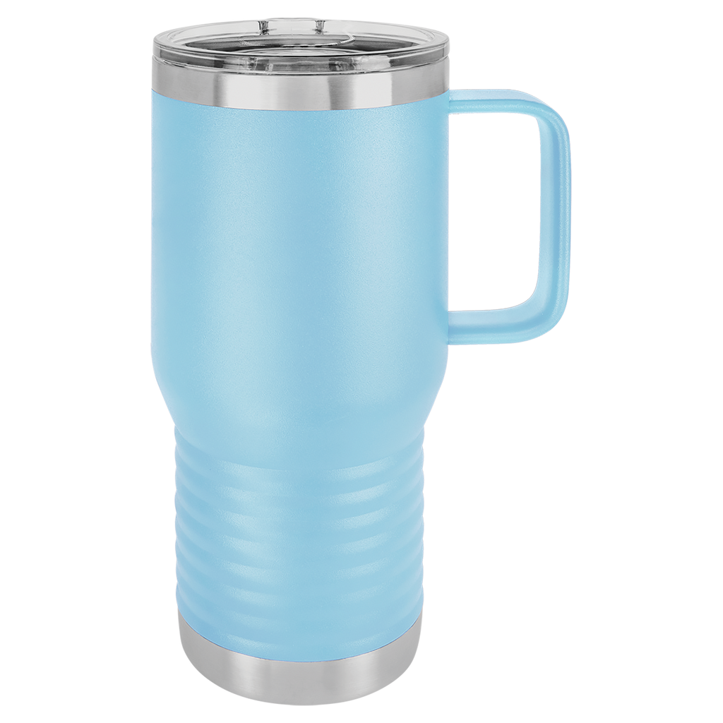 Light Blue 20 oz. Travel Mug with Clear Slider Lid blank-preview