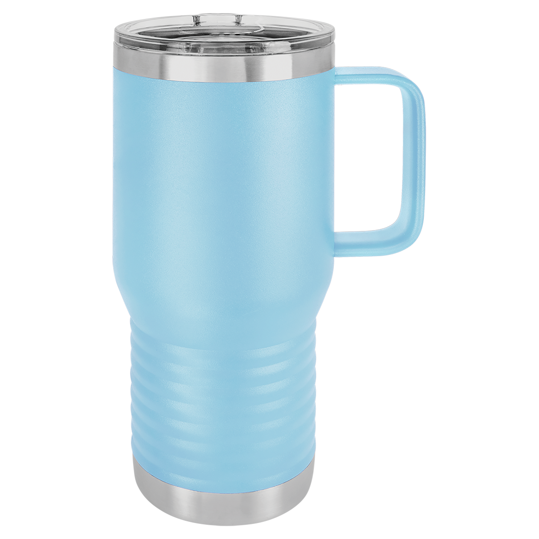 Light Blue 20 oz. Travel Mug with Clear Slider Lid blank-preview