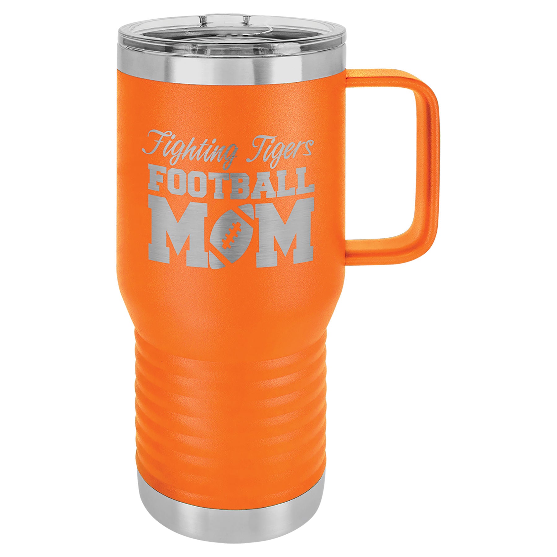 Orange 20 oz. Travel Mug with Clear Slider Lid