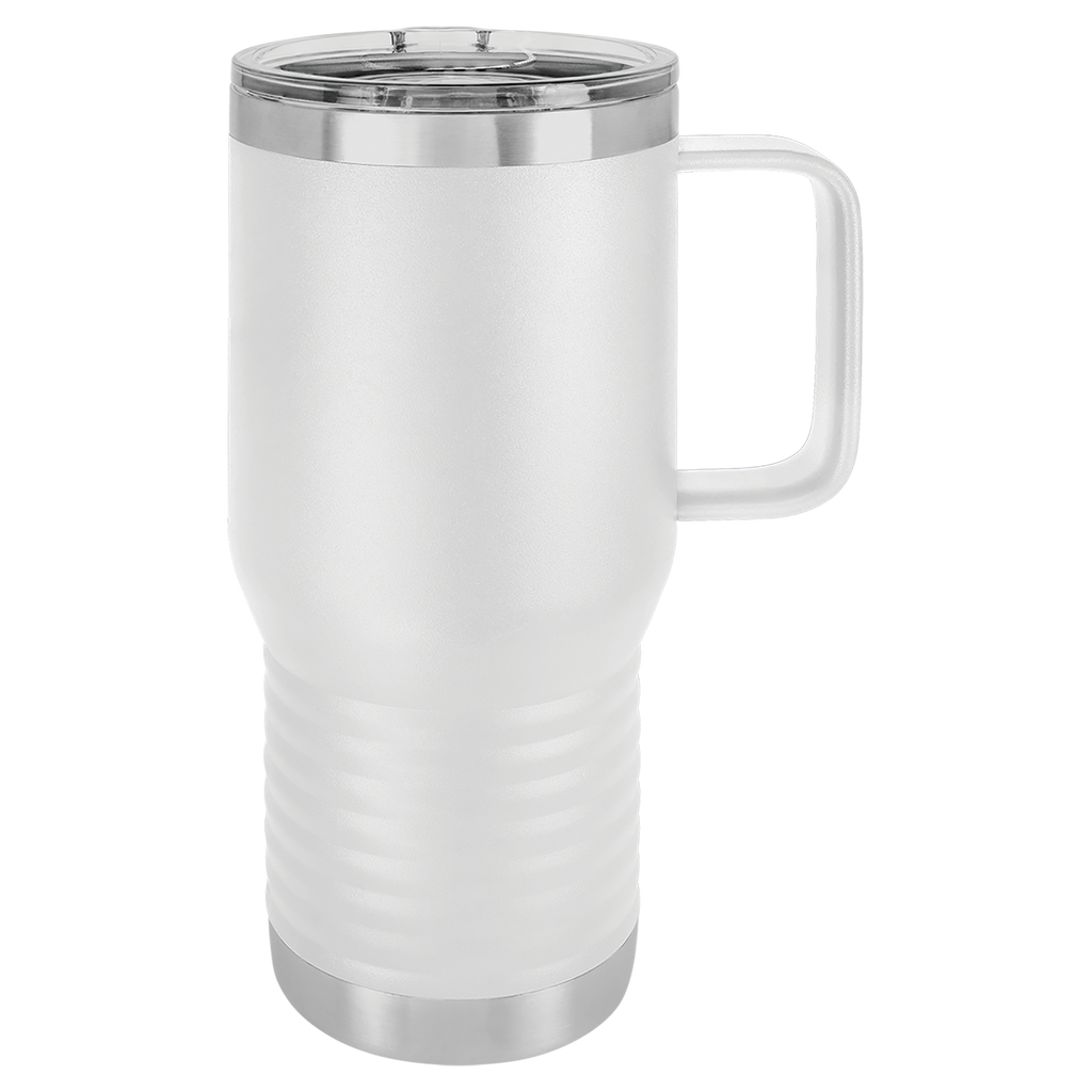 White 20 oz. Travel Mug with Clear Slider Lid blank-preview