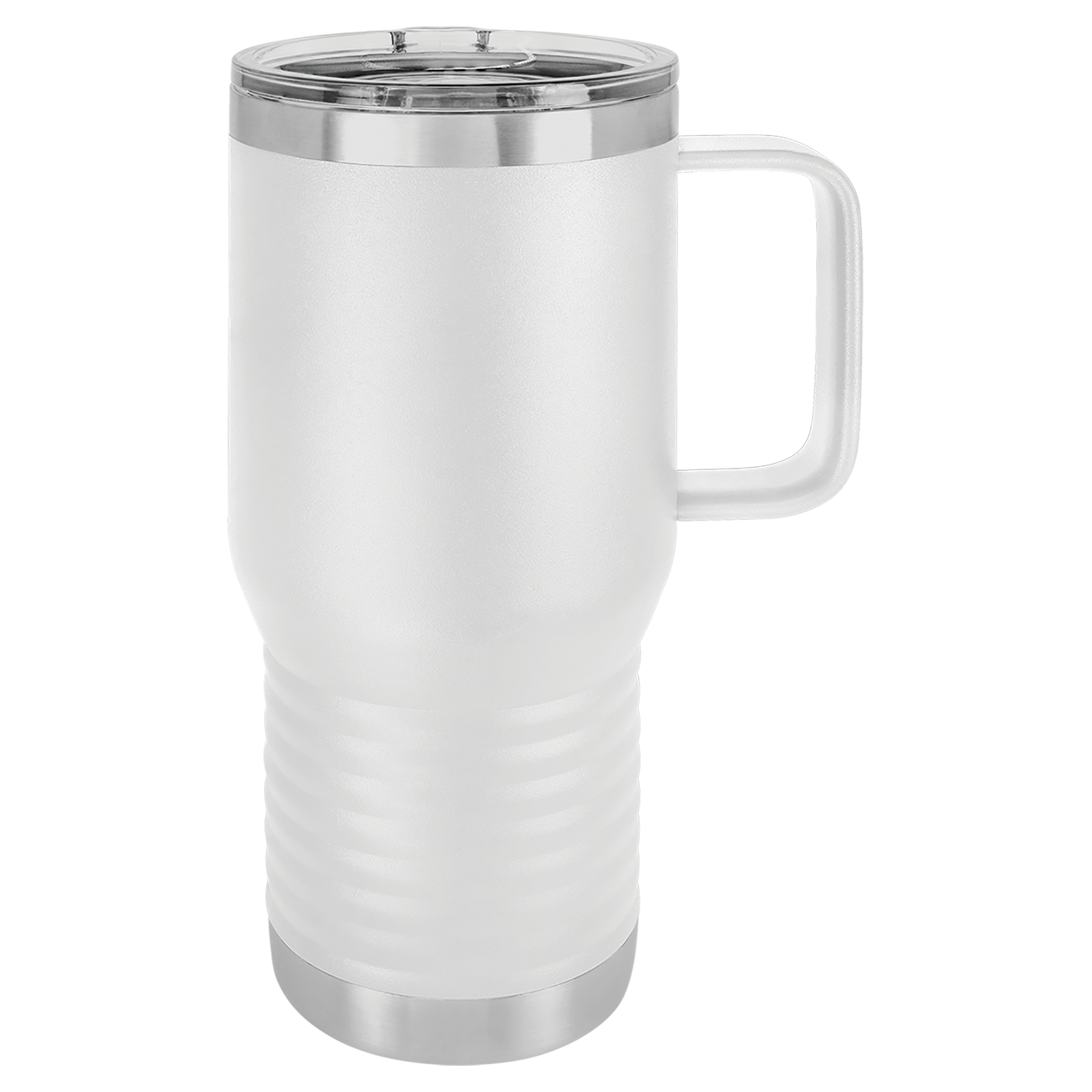 White 20 oz. Travel Mug with Clear Slider Lid blank-preview
