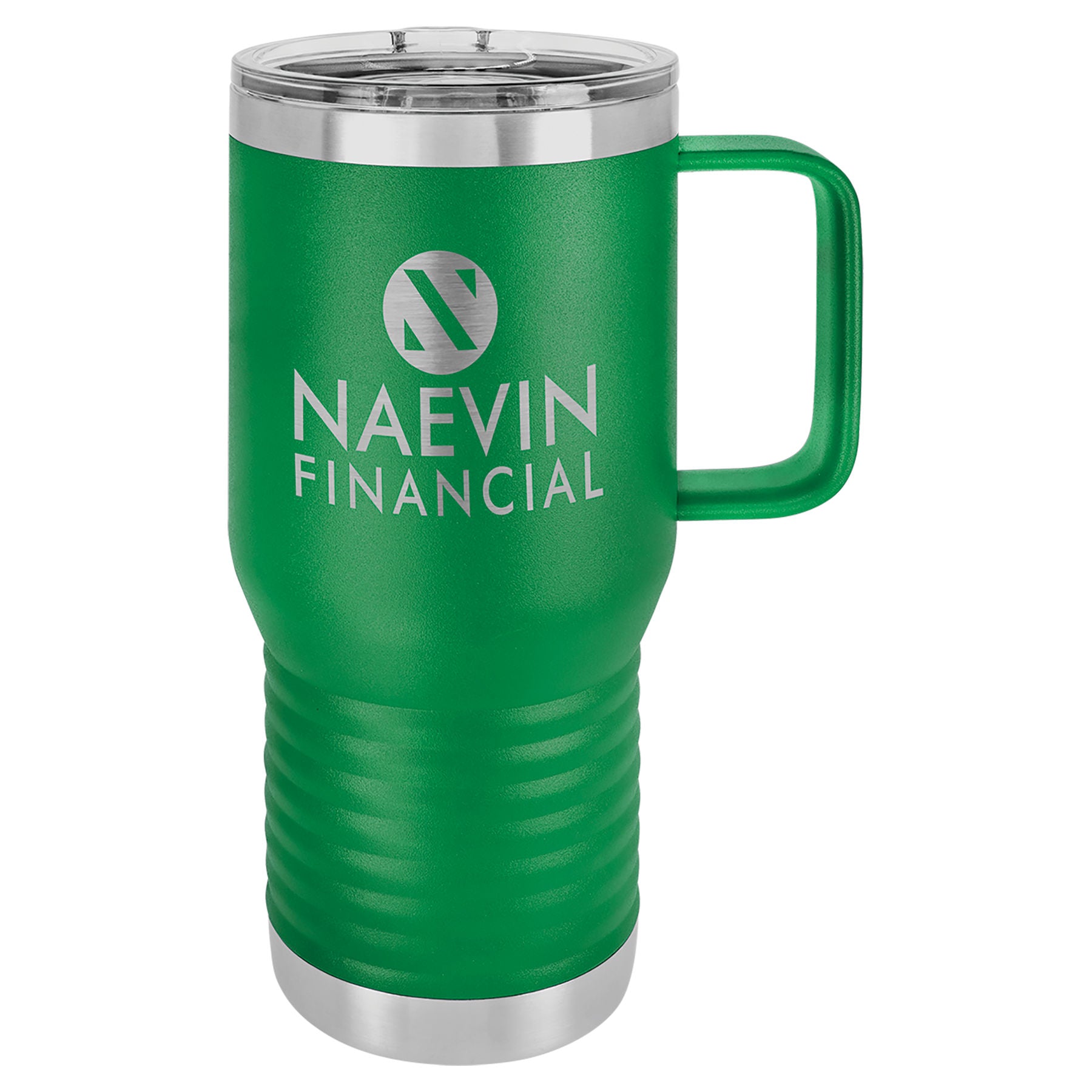 Green 20 oz. Travel Mug with Clear Slider Lid