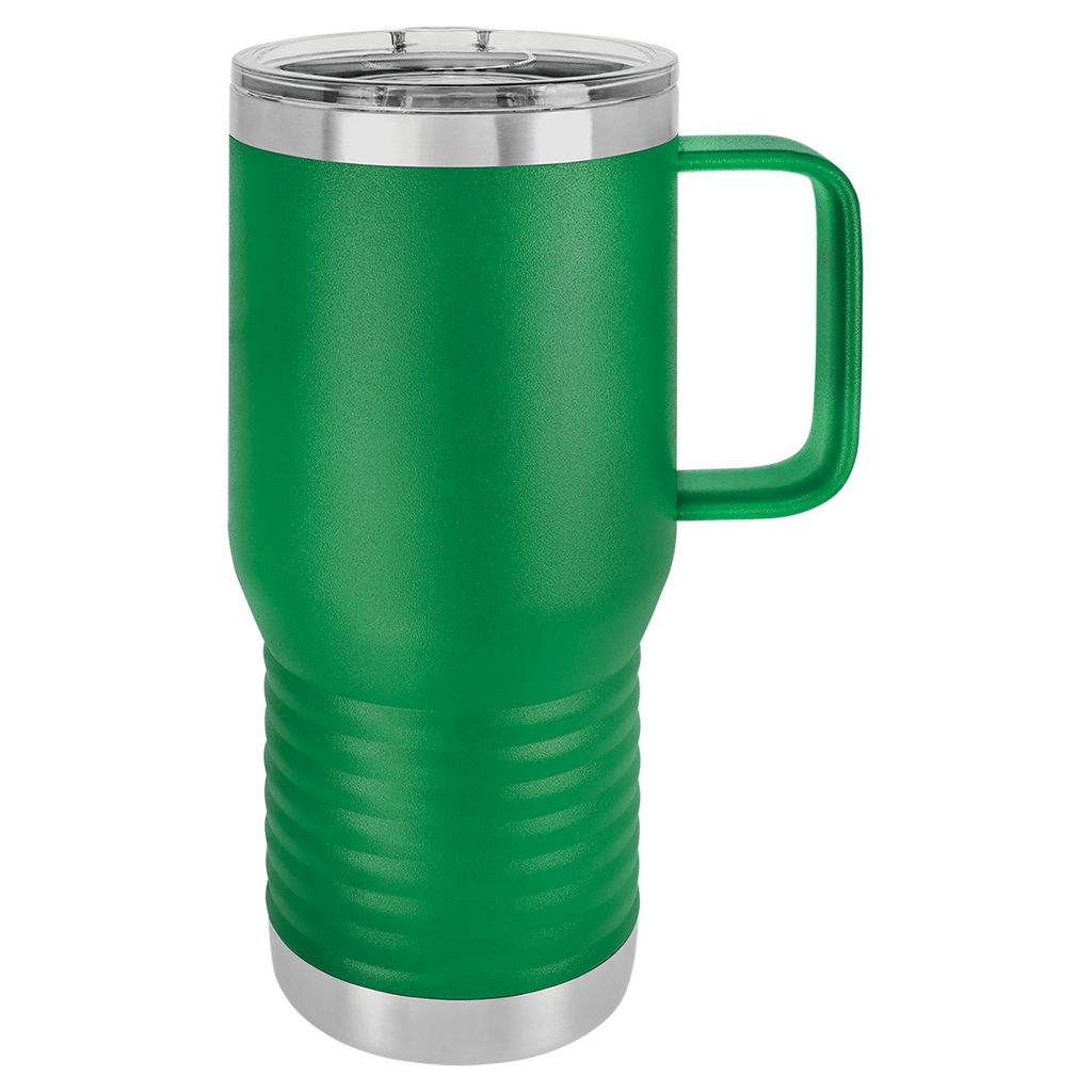 Green 20 oz. Travel Mug with Clear Slider Lid blank-preview