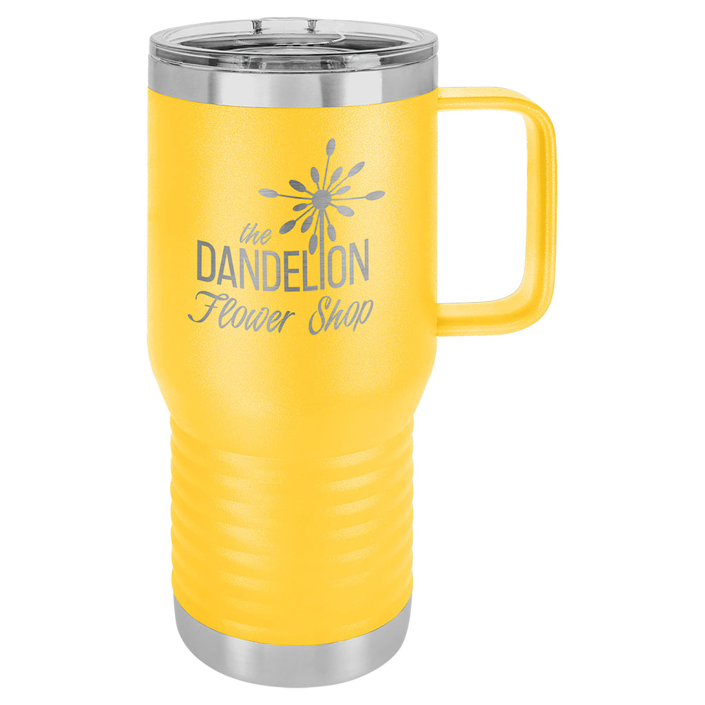 Yellow 20 oz. Travel Mug with Clear Slider Lid