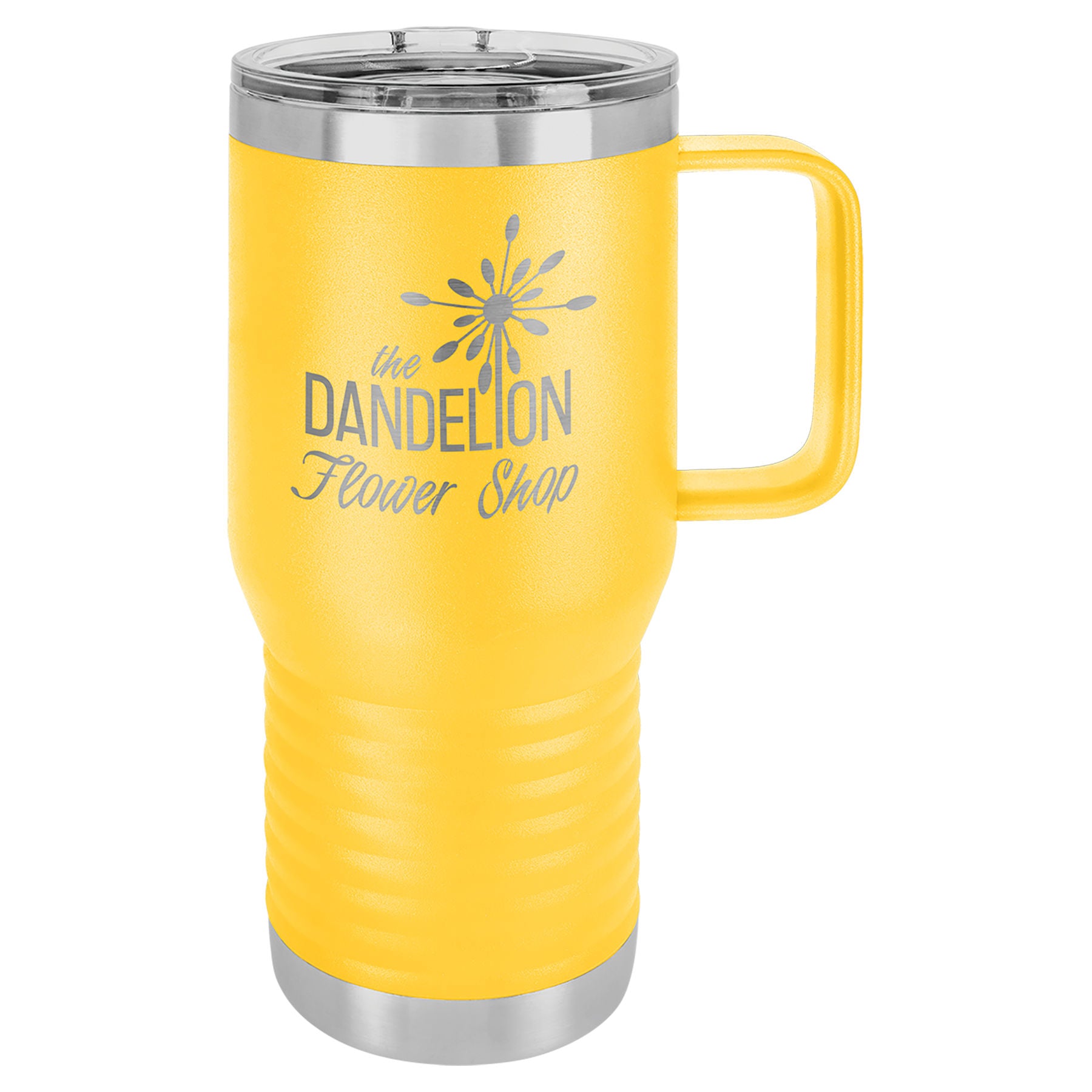 Yellow 20 oz. Travel Mug with Clear Slider Lid