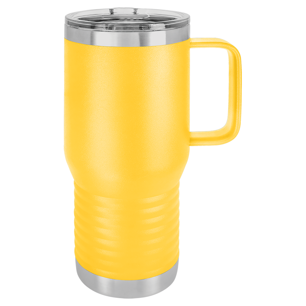 Yellow 20 oz. Travel Mug with Clear Slider Lid blank-preview