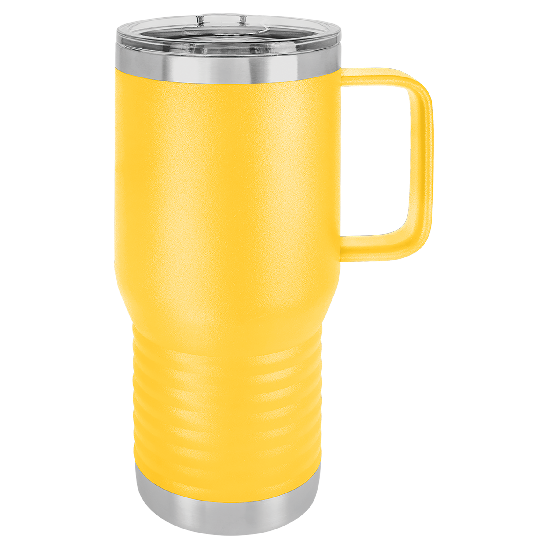 Yellow 20 oz. Travel Mug with Clear Slider Lid blank-preview