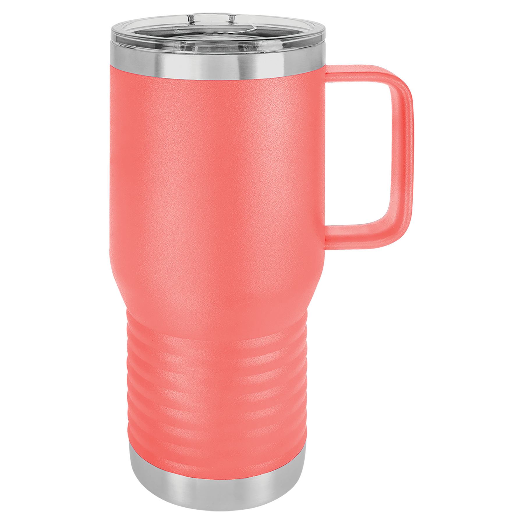 Coral 20 oz. Travel Mug with Clear Slider Lid blank-preview