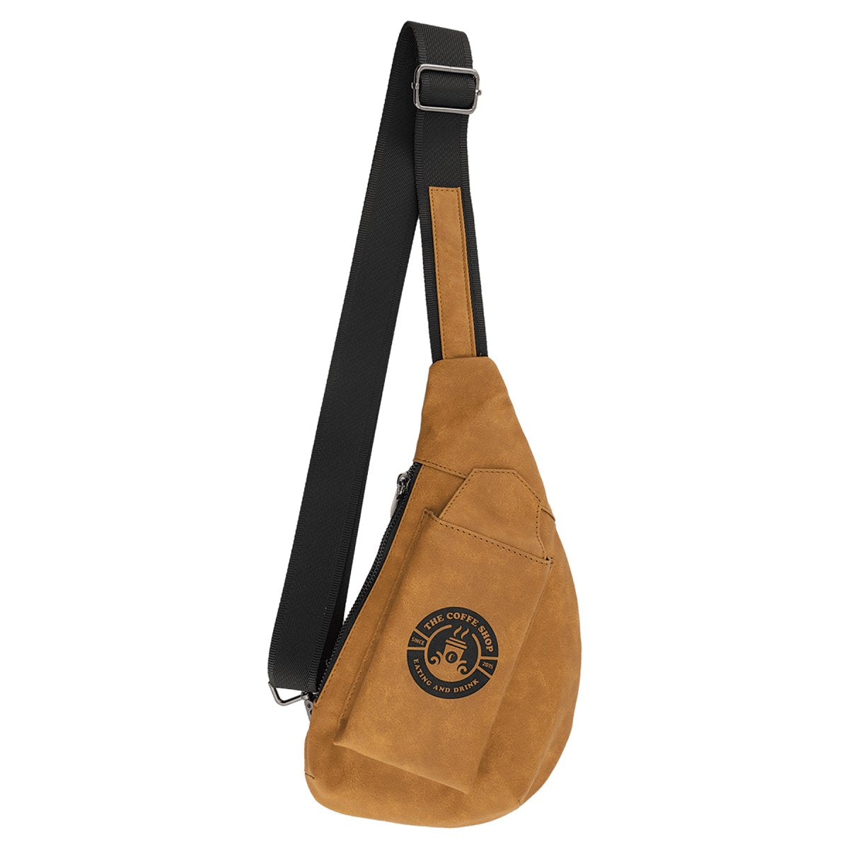 Light Brown Laserable Leatherette Crescent Bag