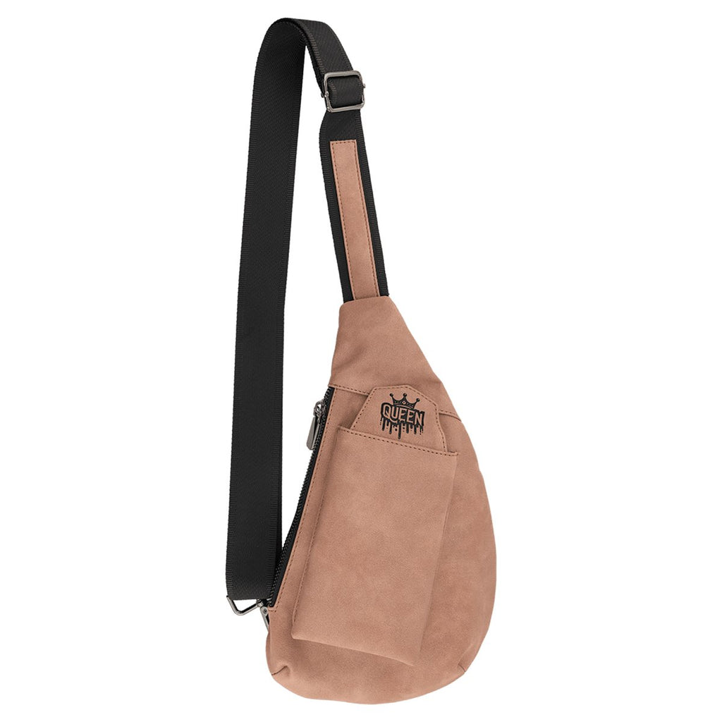 Blush Laserable Leatherette Crescent Bag