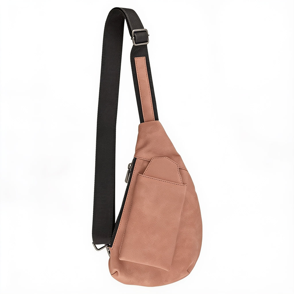 Blush Laserable Leatherette Crescent Bag blank-preview