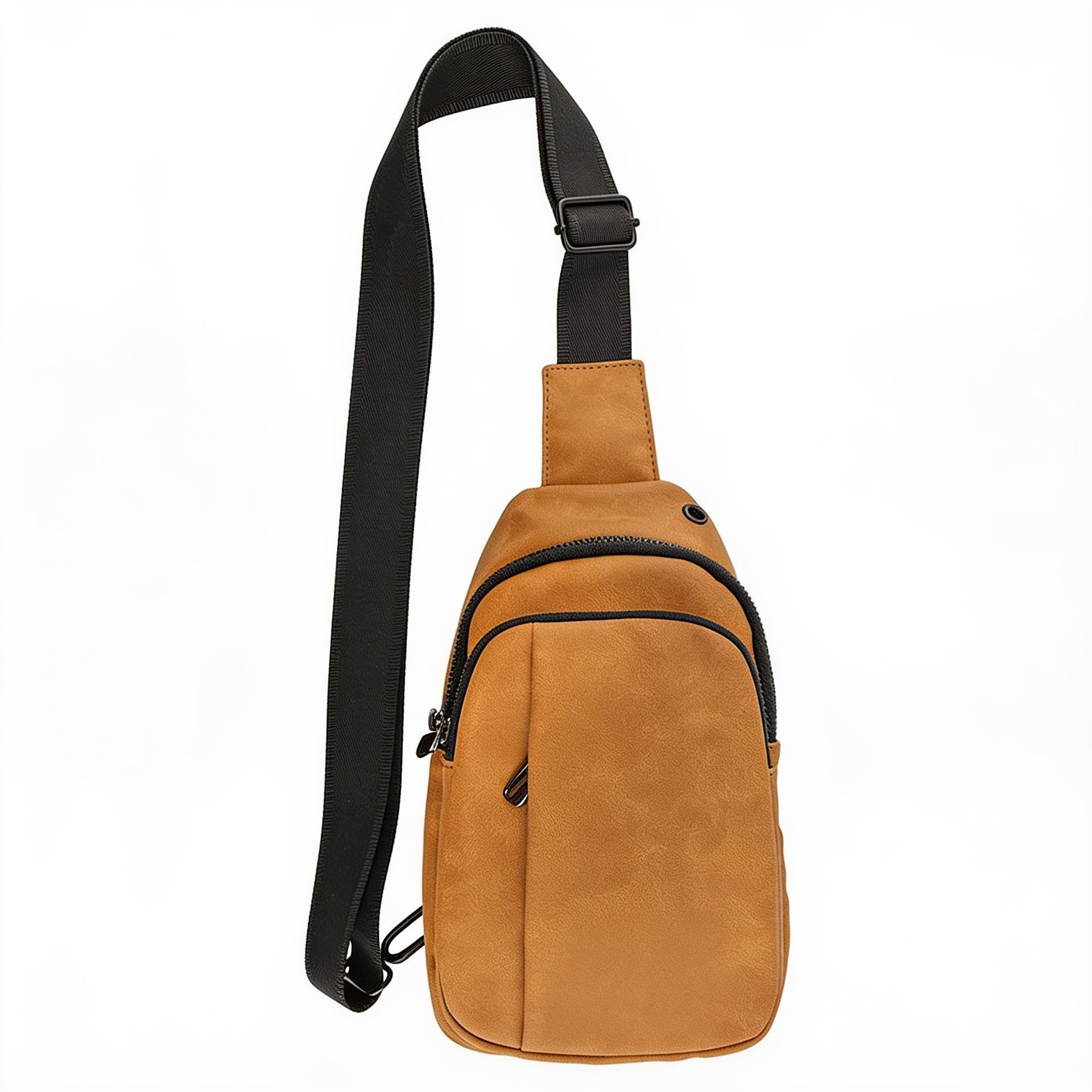 Light Brown Leatherette Explorer Crossbody Bag blank-preview
