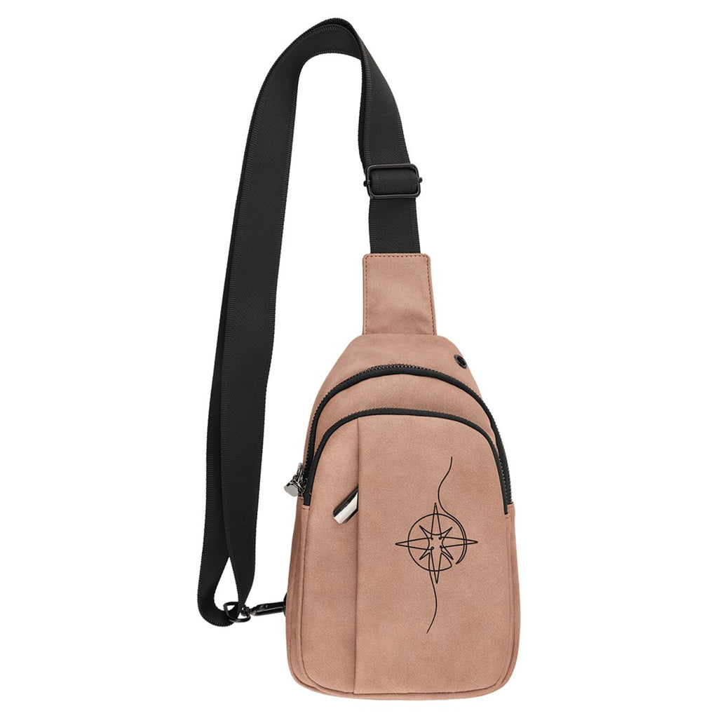 Blush Leatherette Explorer Crossbody Bag