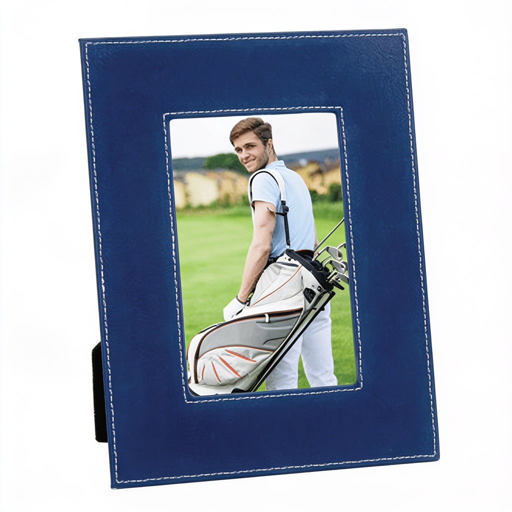 Blue/Silver Leatherette Photo Frame blank-preview