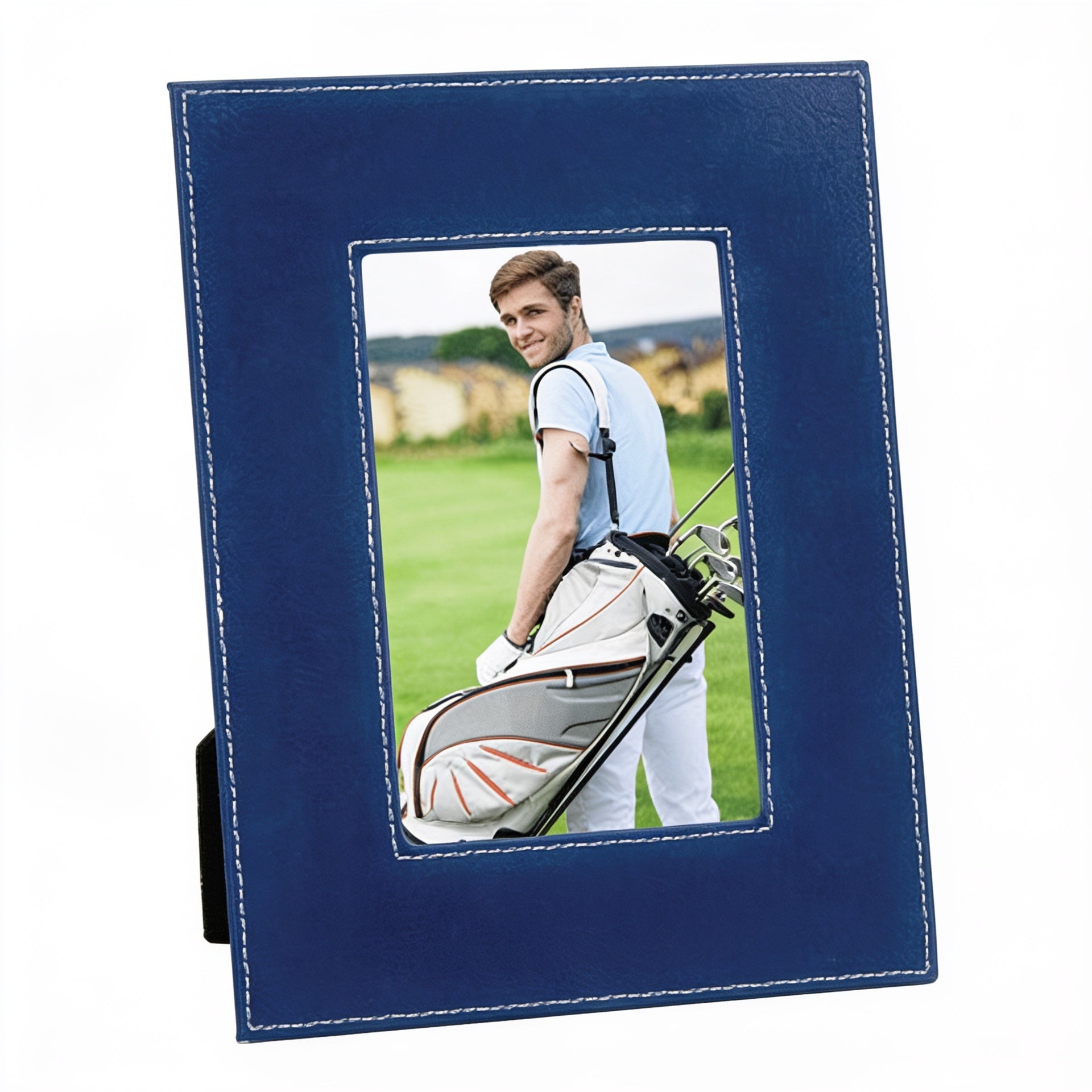 Blue/Silver Leatherette Photo Frame blank-preview