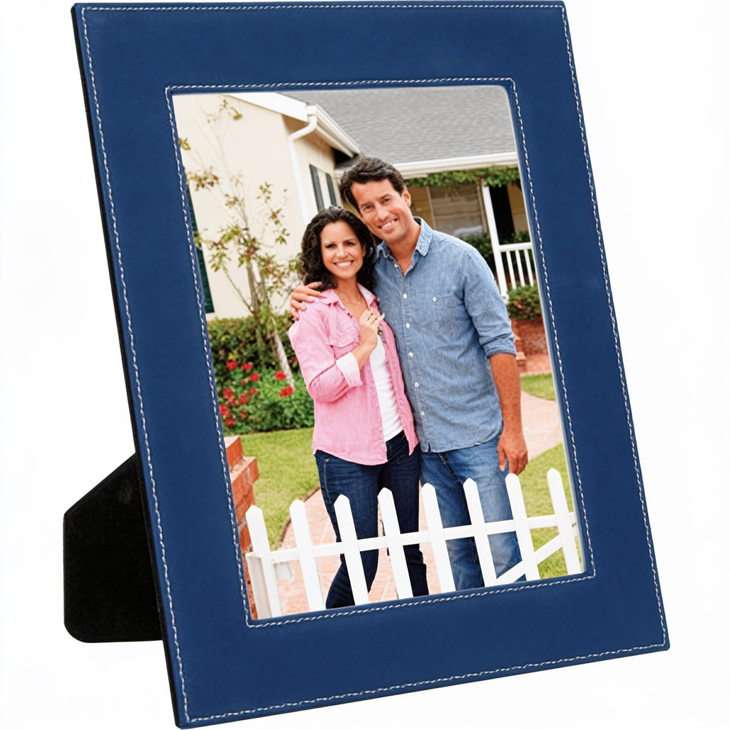 Blue/Silver Leatherette Photo Frame blank-preview