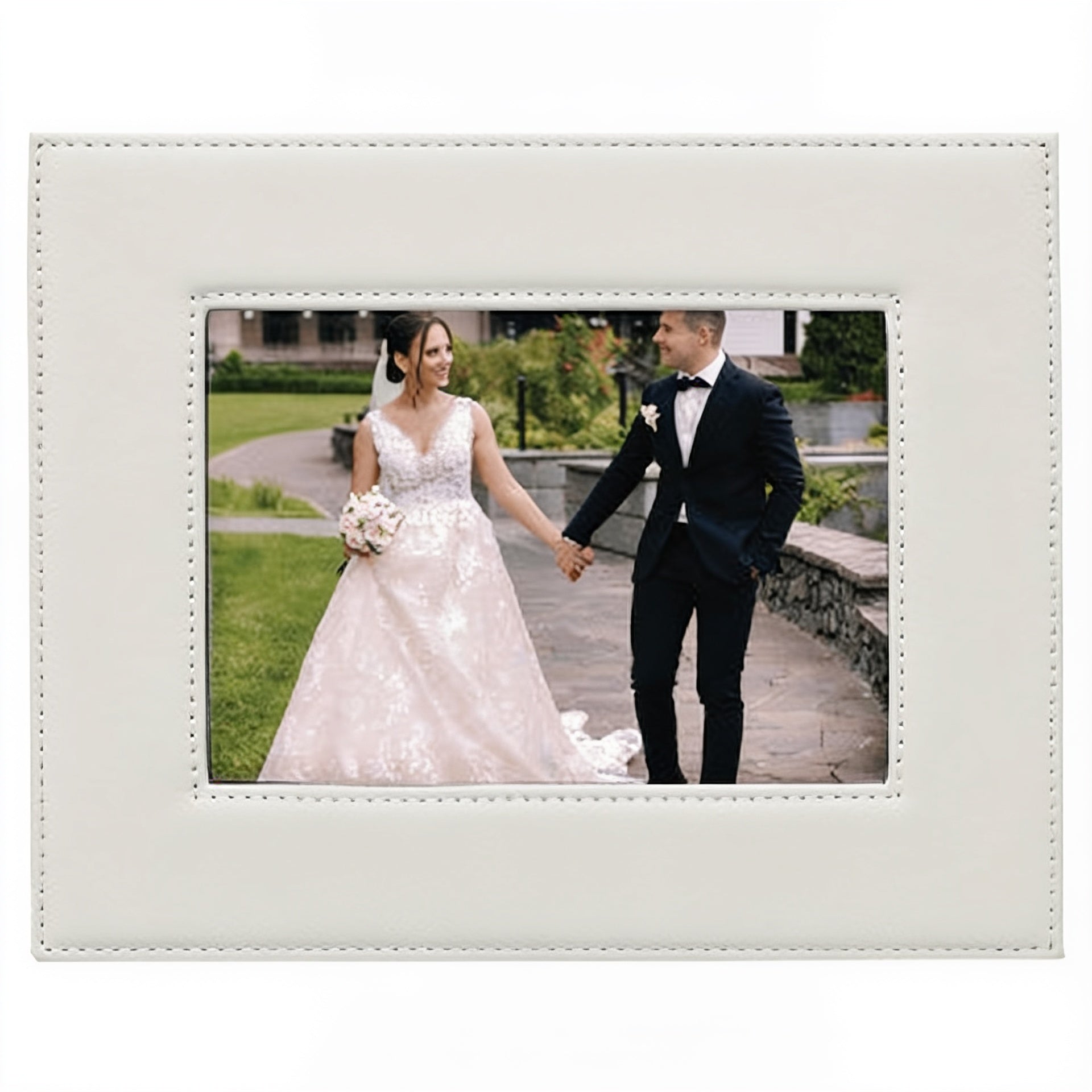 White Leatherette Photo Frame blank-preview