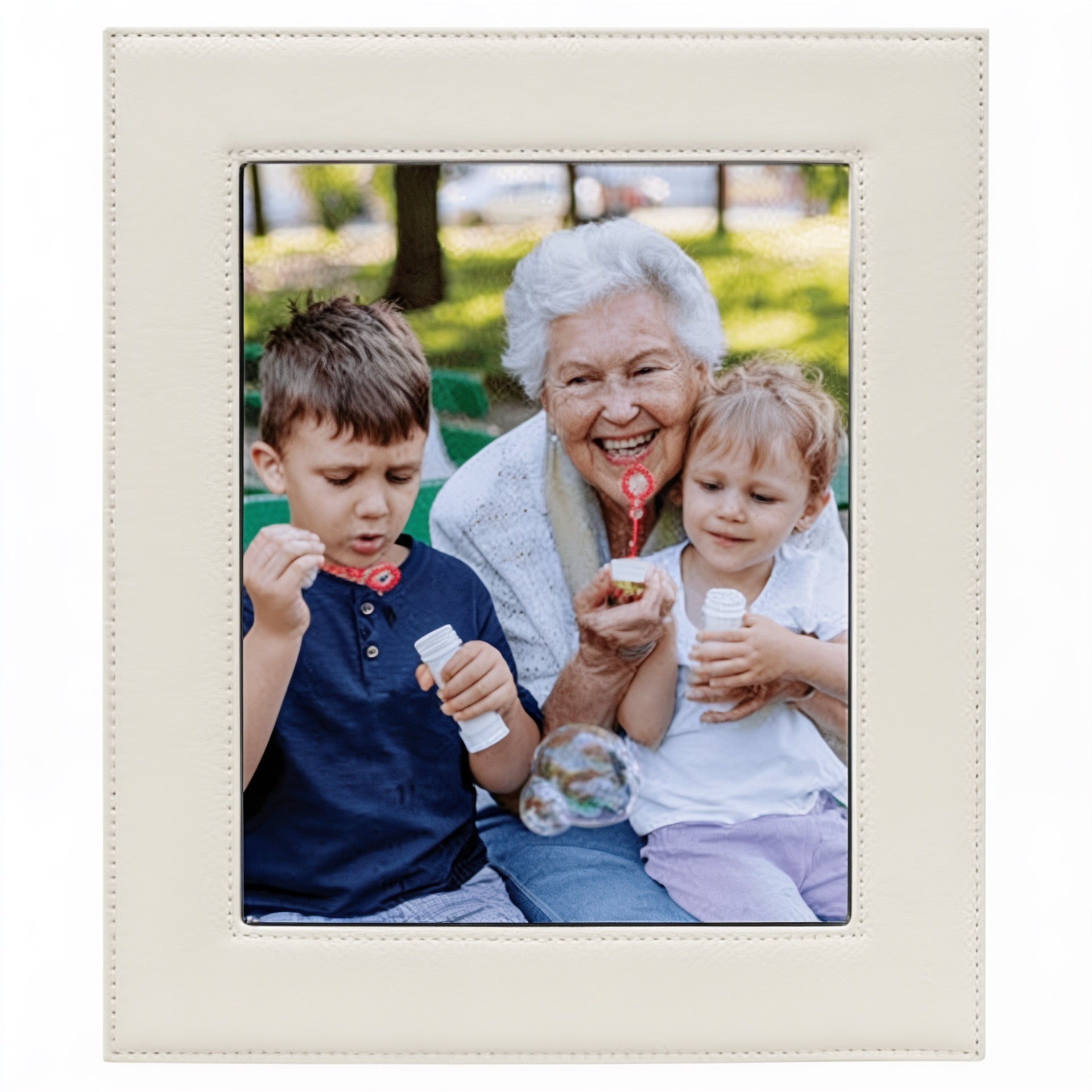 White Leatherette Photo Frame blank-preview