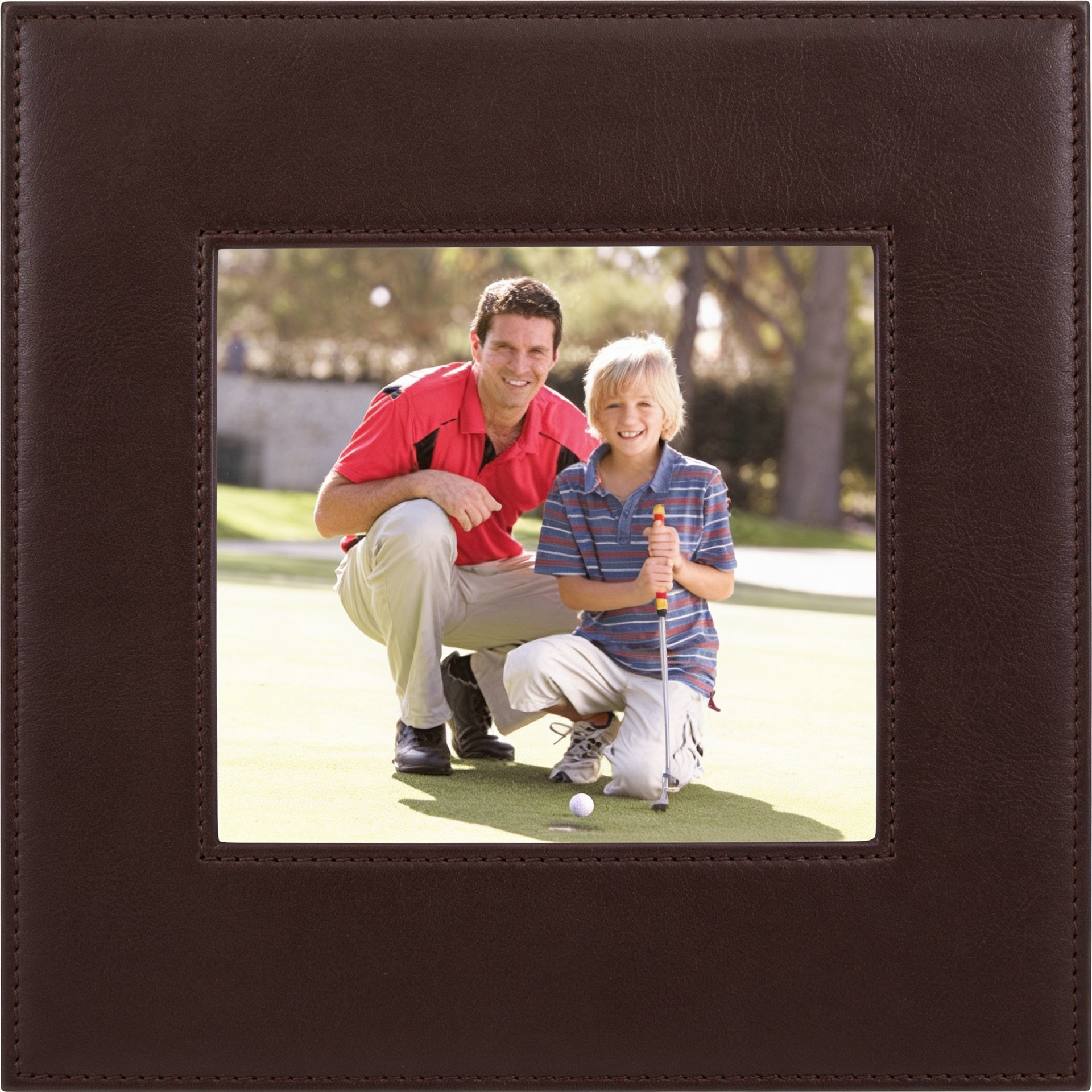 Dark Brown Leatherette Photo Frame blank-preview